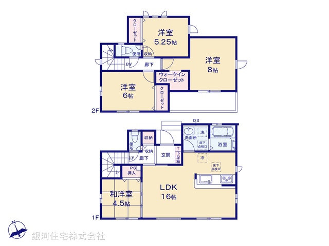 G00387385 千葉県鎌ヶ谷市南初富２丁目 新築一戸建て 3690万円【間取図】