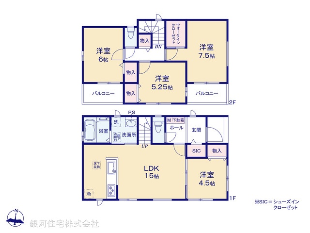 G00387399 東京都葛飾区水元３丁目 新築一戸建て 4590万円【間取図】