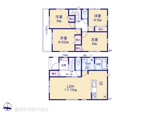 G00387400 東京都葛飾区水元３丁目 新築一戸建て 4390万円【間取図】
