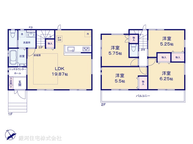 G00387407 神奈川県藤沢市鵠沼海岸７丁目 新築一戸建て 7998万円【間取図】