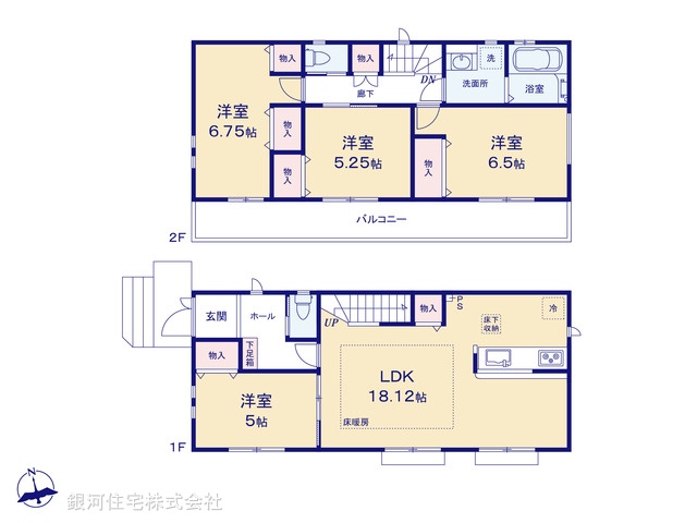G00387424 神奈川県横浜市緑区鴨居４丁目 新築一戸建て 6998万円【間取図】