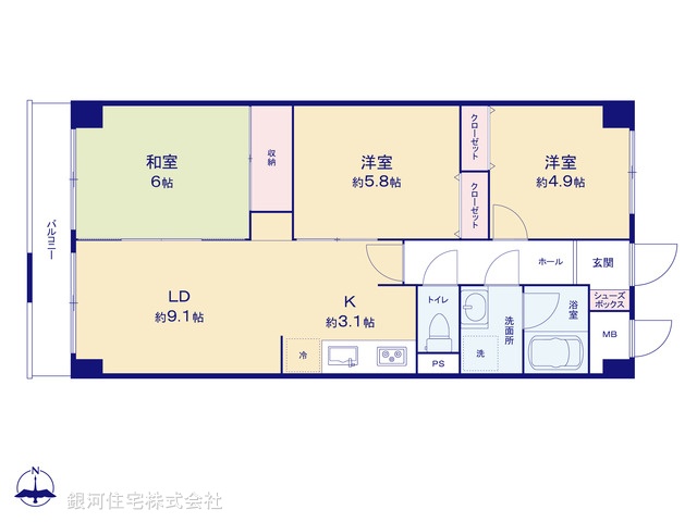 G00387425 埼玉県川口市東本郷２丁目 中古マンション 2980万円【間取図】