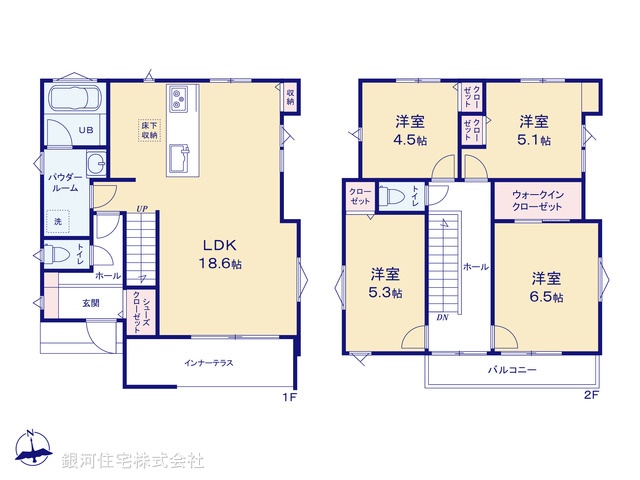 G00387469 神奈川県横浜市金沢区釜利谷西１丁目 新築一戸建て 5380万円【間取図】