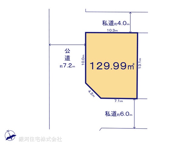G00387523 千葉県鎌ヶ谷市東初富２丁目 土地 2650万円【区画図】
