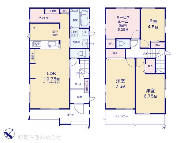 G00387566 千葉県市川市入船 新築一戸建て 7390万円【間取図】