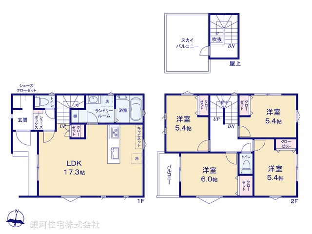 G00387576 埼玉県川口市芝４丁目 新築一戸建て 6890万円【間取図】