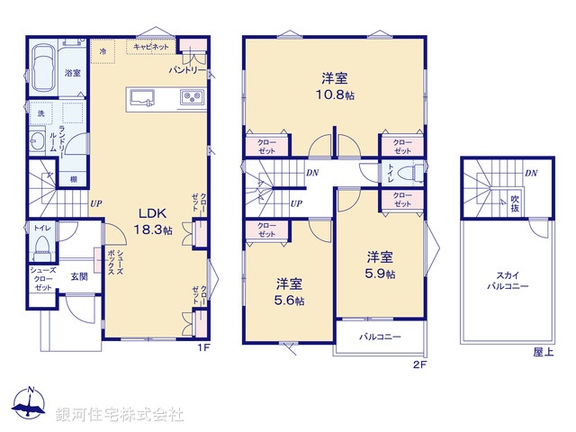 G00387577 埼玉県川口市芝４丁目 新築一戸建て 6390万円【間取図】