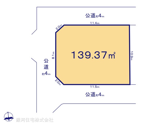 G00387581 神奈川県秦野市鶴巻北１丁目 土地 2280万円【区画図】