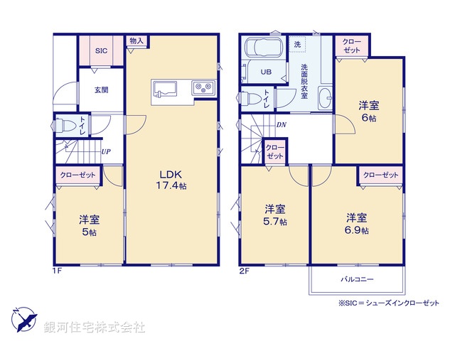 G00387600 神奈川県横浜市港北区新吉田東１丁目 新築一戸建て 6080万円【間取図】