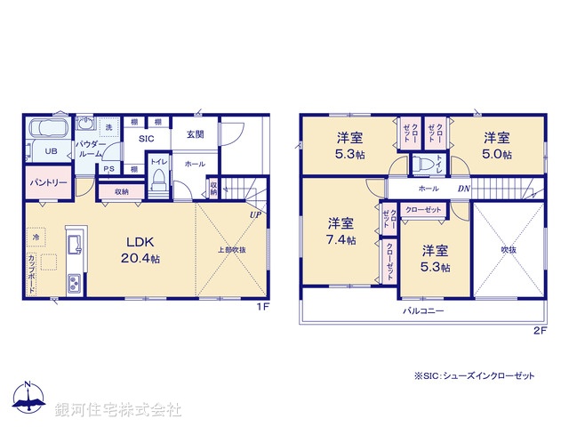 G00387610 神奈川県横浜市栄区桂台南２丁目 新築一戸建て 5790万円【間取図】