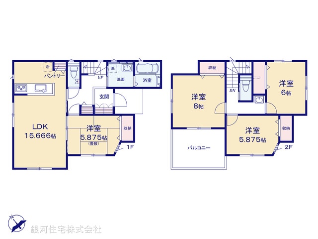 G00387621 東京都八王子市戸吹町 新築一戸建て 3190万円【間取図】
