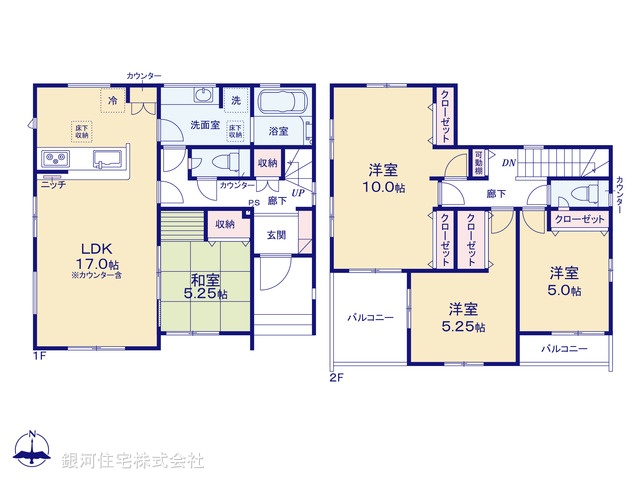 G00387796 埼玉県川口市大字安行領家 新築一戸建て 4390万円【間取図】