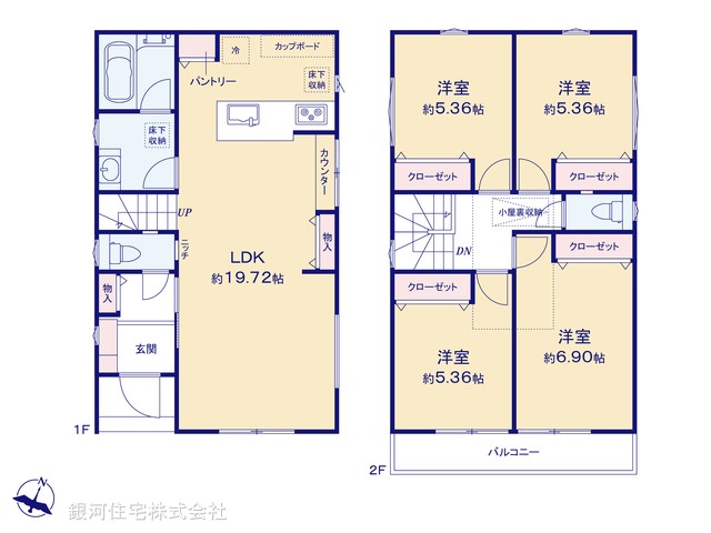 G00387809 神奈川県大和市西鶴間４丁目 新築一戸建て 5280万円【間取図】