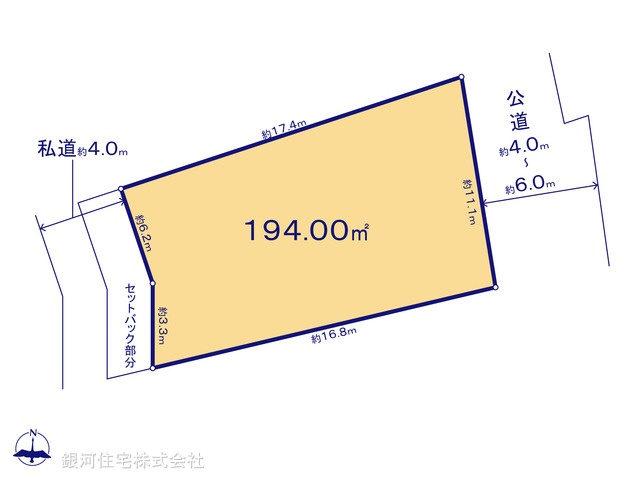 G00387816 千葉県船橋市金杉７丁目 土地 2480万円【区画図】