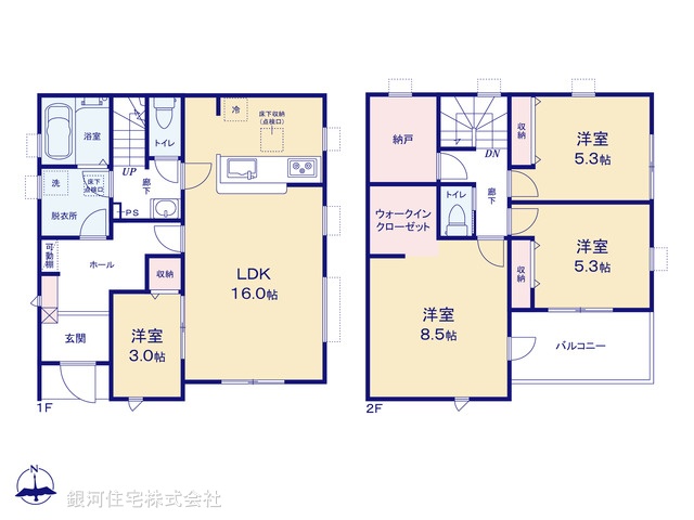 G00387864 埼玉県川越市上野田町 新築一戸建て 4880万円【間取図】