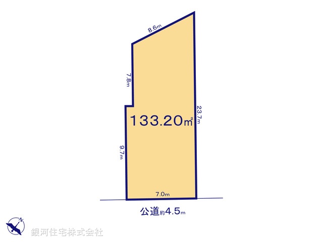 G00387872 神奈川県横浜市緑区鴨居７丁目 土地 2380万円【区画図】