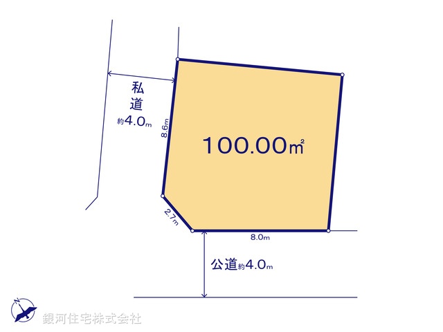 G00387878 埼玉県さいたま市見沼区大字中川 土地 1980万円【区画図】