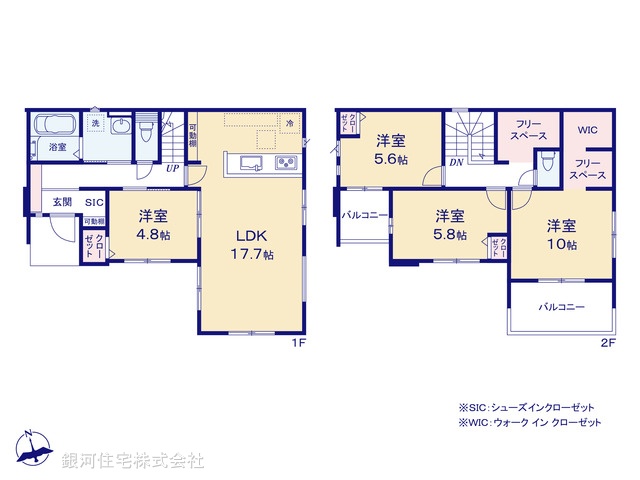 G00387951 千葉県松戸市新松戸６丁目 新築一戸建て 5898万円【間取図】