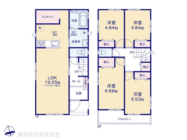 G00388006 千葉県千葉市若葉区小倉台６丁目 新築一戸建て 3490万円【間取図】