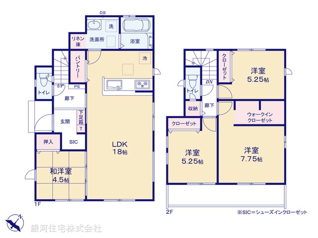 G00388019 千葉県船橋市三咲７丁目 新築一戸建て 3790万円【間取図】