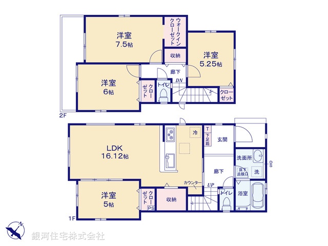 G00388034 千葉県我孫子市台田２丁目 新築一戸建て 3790万円【間取図】