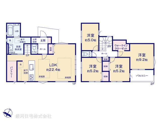 G00388074 東京都町田市本町田 新築一戸建て 4899万円【間取図】