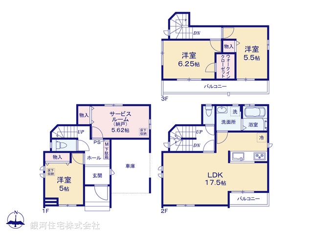 G00388102 東京都足立区青井２丁目 新築一戸建て 6290万円【間取図】