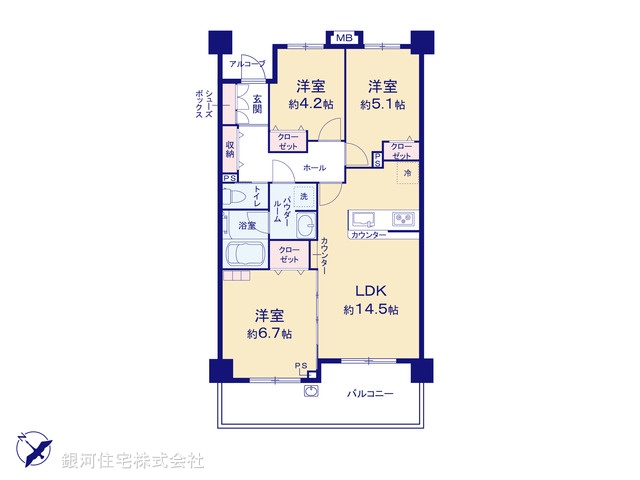 G00388129 埼玉県新座市東北１丁目 中古マンション 3780万円【間取図】