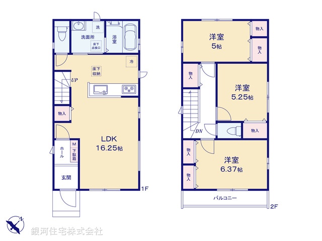 G00388134 千葉県千葉市美浜区高浜５丁目 新築一戸建て 3990万円【間取図】