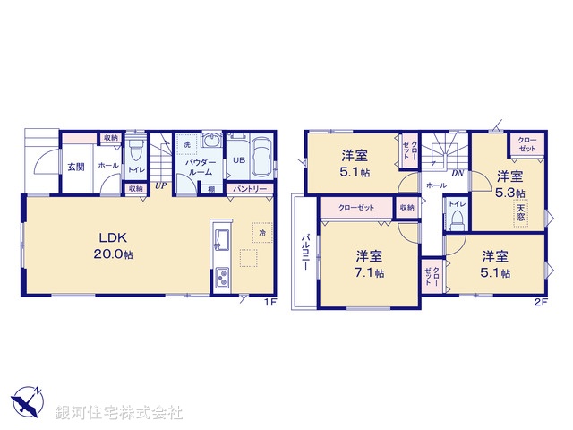 G00388138 神奈川県横浜市戸塚区小雀町 新築一戸建て 3690万円【間取図】