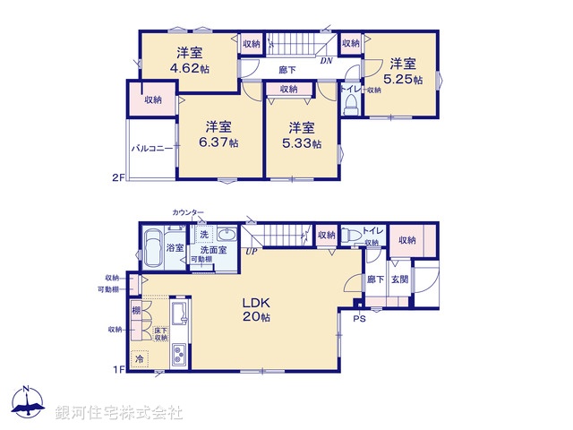 G00388144 東京都調布市深大寺南町５丁目 新築一戸建て 5780万円【間取図】