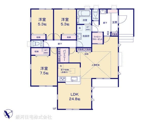 G00388150 東京都町田市能ヶ谷７丁目 新築一戸建て 8180万円【間取図】