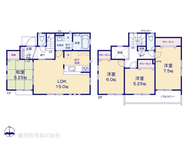 G00388163 東京都東村山市恩多町１丁目 新築一戸建て 3990万円【間取図】