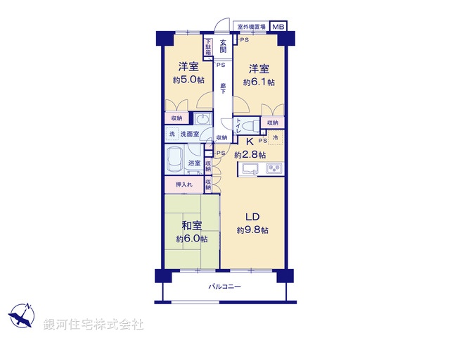 G00388184 東京都立川市砂川町８丁目 中古マンション 2480万円【間取図】