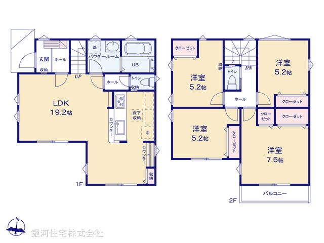 G00388198 神奈川県平塚市袖ヶ浜 新築一戸建て 4299万円【間取図】