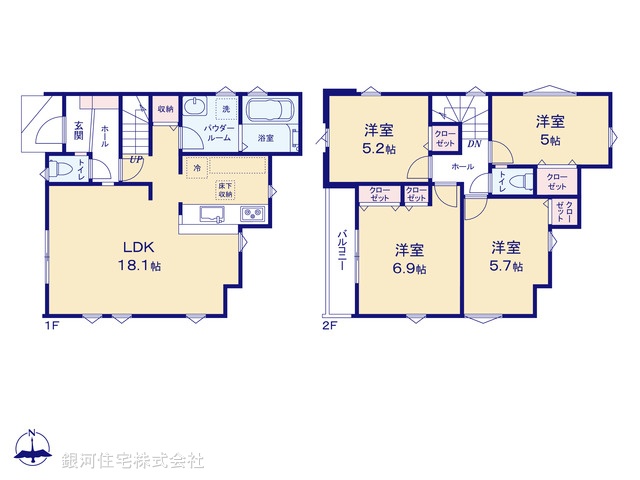G00388224 神奈川県横浜市戸塚区戸塚町 新築一戸建て 4899万円【間取図】