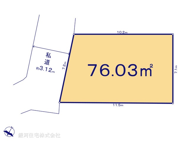 G00388249 埼玉県和光市白子３丁目 土地 640万円【区画図】