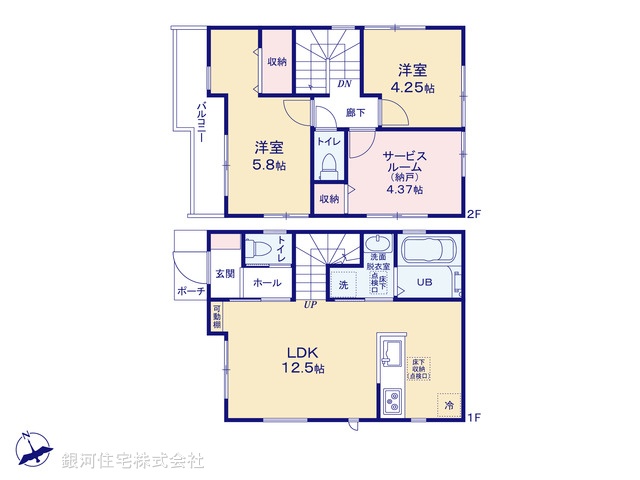 G00388292 東京都調布市富士見町２丁目 新築一戸建て 5380万円【間取図】