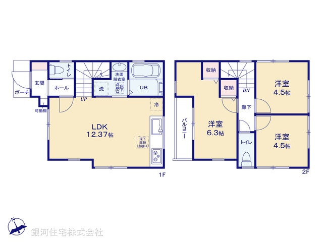 G00388293 東京都調布市富士見町２丁目 新築一戸建て 5180万円【間取図】