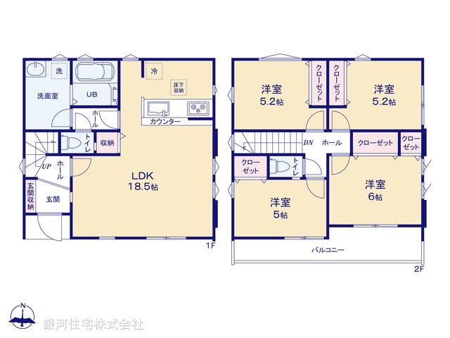 G00388329 千葉県松戸市栄町西５丁目 新築一戸建て 5099万円【間取図】