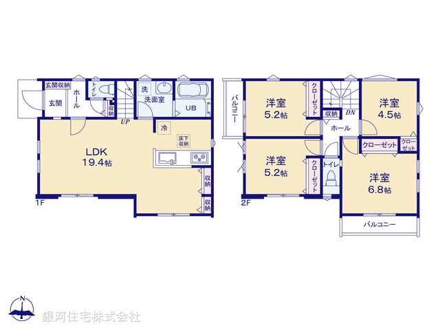 G00388330 千葉県松戸市栄町西５丁目 新築一戸建て 5099万円【間取図】