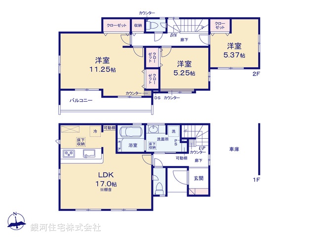 G00388356 神奈川県茅ヶ崎市東海岸北４丁目 新築一戸建て 6680万円【間取図】