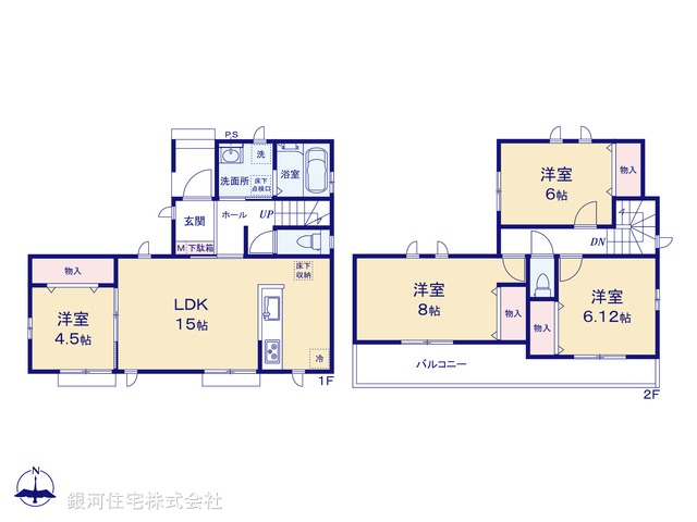 G00388379 神奈川県茅ヶ崎市香川４丁目 新築一戸建て 4390万円【間取図】