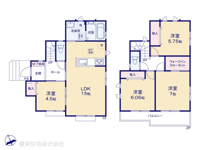 G00388404 東京都町田市原町田２丁目 新築一戸建て 6290万円【間取図】