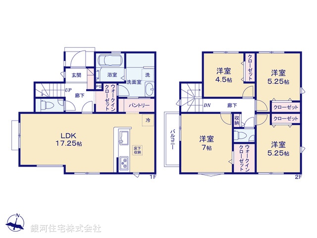 G00388438 東京都東村山市秋津町２丁目 新築一戸建て 5490万円【間取図】