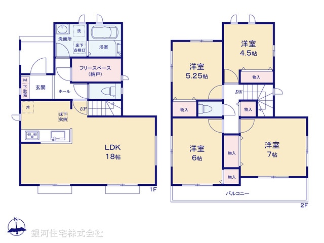 G00388460 東京都東久留米市前沢５丁目 新築一戸建て 4990万円【間取図】