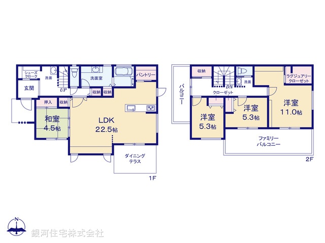 G00388568 神奈川県横浜市金沢区釜利谷西３丁目 新築一戸建て 7280万円【間取図】