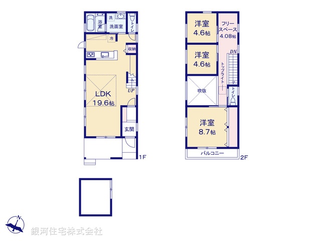G00388581 神奈川県藤沢市辻堂５丁目 新築一戸建て 8580万円【間取図】