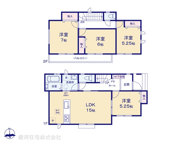 G00388612 埼玉県草加市長栄１丁目 新築一戸建て 3890万円【間取図】