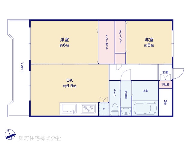 G00388639 東京都葛飾区白鳥４丁目 中古マンション 2080万円【間取図】